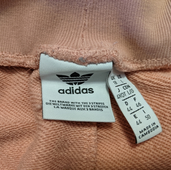 Adidas embroidered rose pink sweatpants L - Picture 4 of 5
